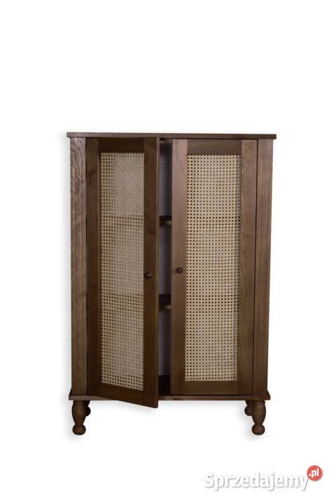 Komoda sosnowa BOHO z ratanem