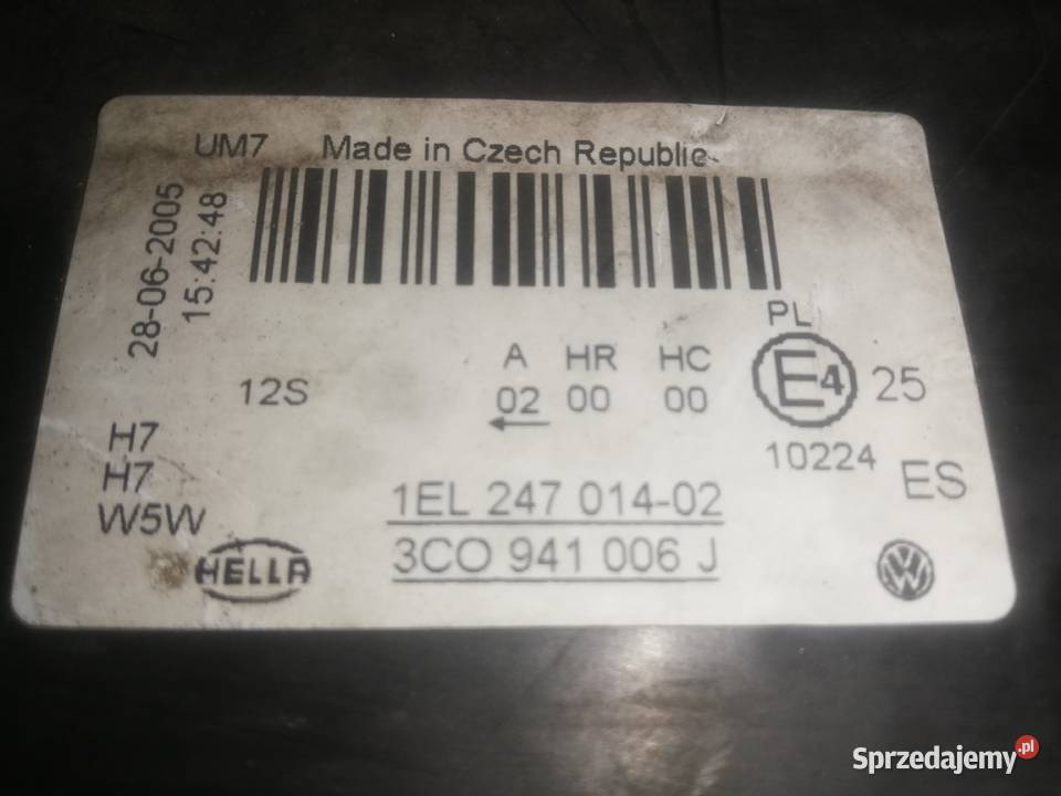 Lampa vw przód Passat b6 prawa zderzak lc9x Grajewo
