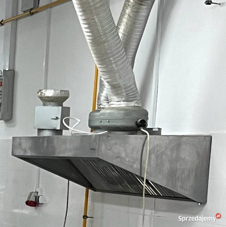 Okap gastronomiczny 180 filtry 2x turbina mazowieckie Klaudyn