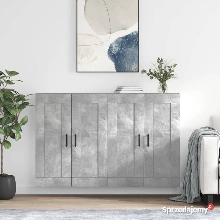 Wiszące szafki 2 szarość betonu materiał Warszawa