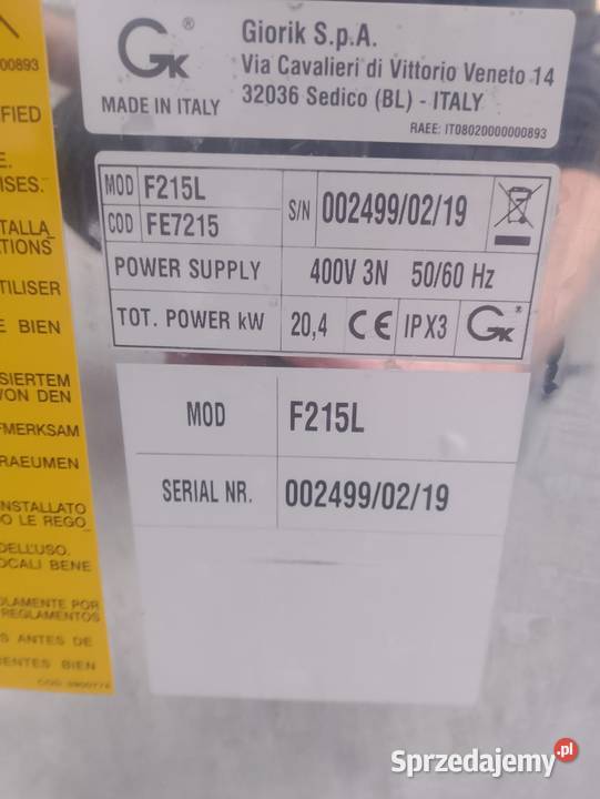 FRYTOWNICA 2 KOMOROWA JEZDNA GIORIK FE7215 Biznes i Przemysł Wrocław