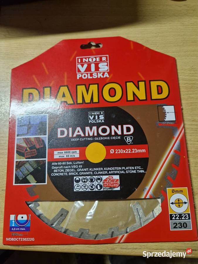 INTERVIS 230mm x 223mm TARCZA DO BETONU GŁĘBOKIE Dom i Ogród Głogowa sprzedam