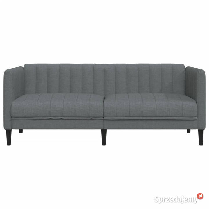 Sofa 2osobowa ciemnoszara tapicerowana tkaniną mazowieckie