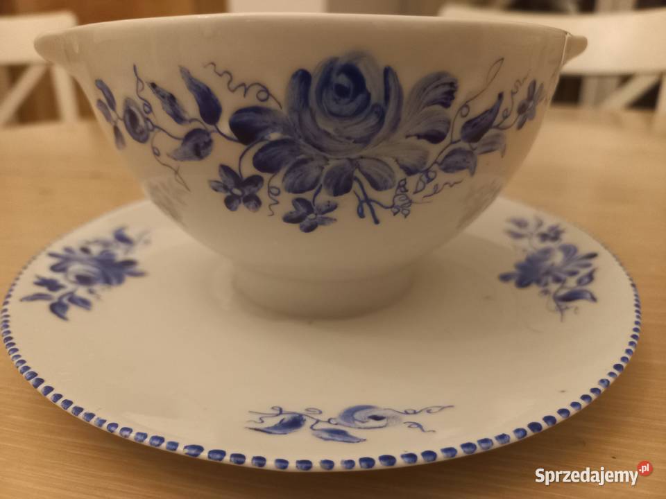 porcelana ćmielów sosjerka ręcznie malowana Piastów