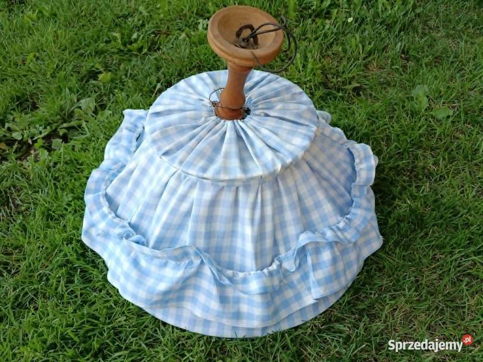 Lampa wisząca PRL retro z materiałowym kloszem sprzedam