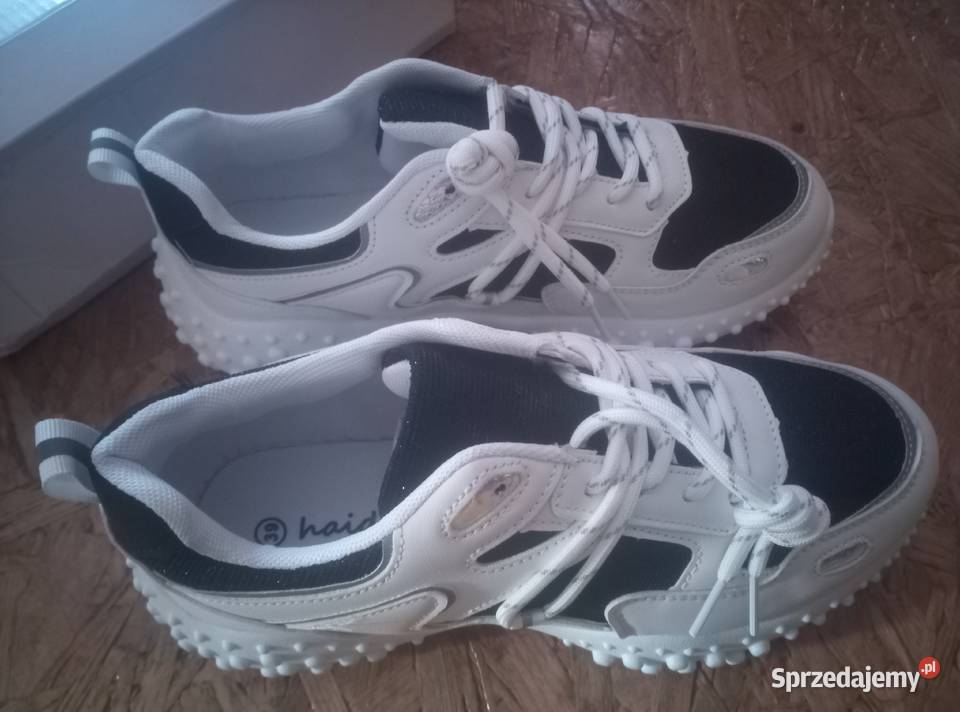 Buty damskie biało czarne obuwie sportowe Łask