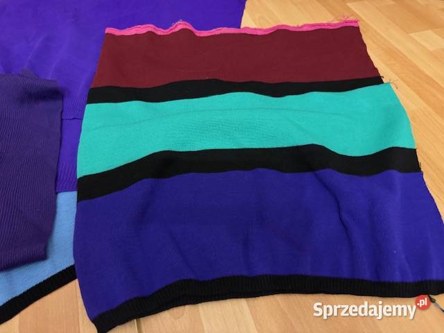 Dzianina PRL kawałki kolorowa ok 4 rękodzieło Częstochowa