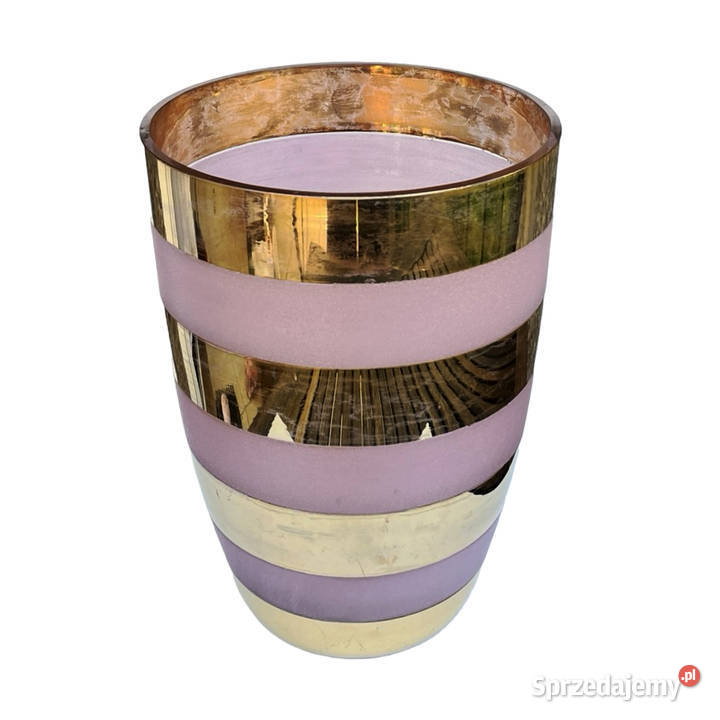 Duży wazon złocony Bohemia Czechosłowacja lata Warszawa