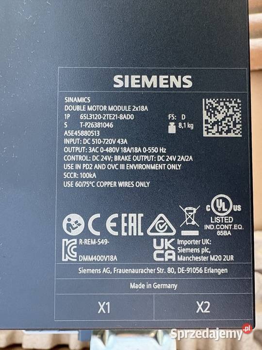 Siemens 6SL31202TE218AD0 Double Motor Module Warszawa