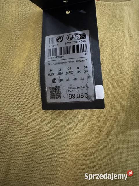 Sukienka damska 34 Massimo Dutti limonkowa z lnu Spódnice i sukienki śląskie Częstochowa