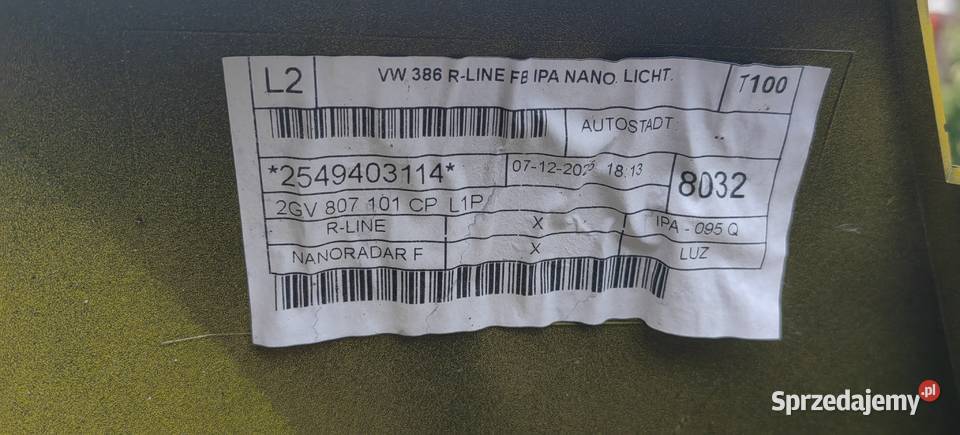 2GV807221 VW TROC II RLINE zderzak przód osobowe Rożnów