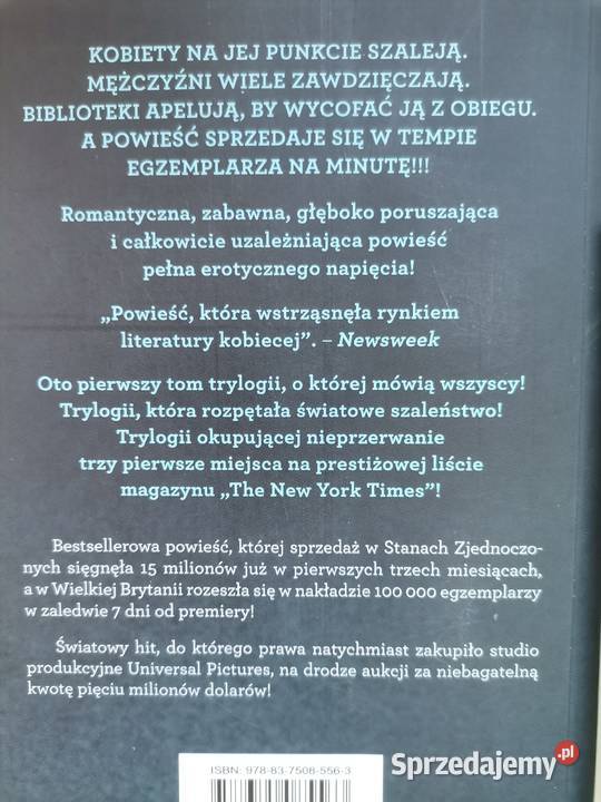 Pięćdziesiat twarzy Gr E L James trylogia ISBN 9788375085563 Białystok