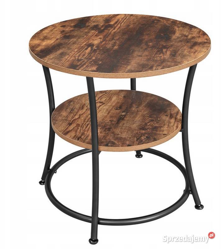 Stolik kawowy okrągły czarny metalowy Rustykalny Choroszcz