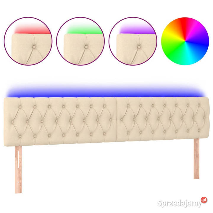 Zagłówek do łóżka z LED kremowy 200x7x7888 Warszawa