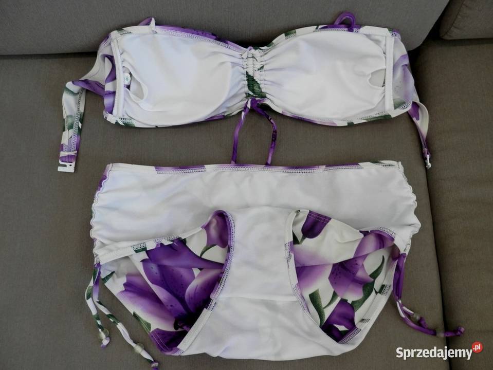Strój Kąpielowy Bikini BiałoLawendowy w Kwiaty Inna marka podlaskie Łomża