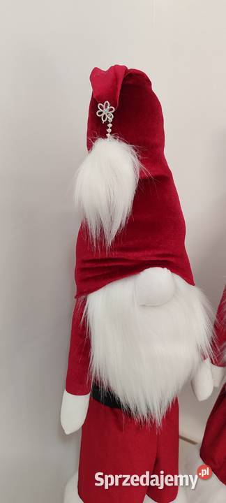 Skrzaty świąteczne Mikołaj czerwony biały Lipnica