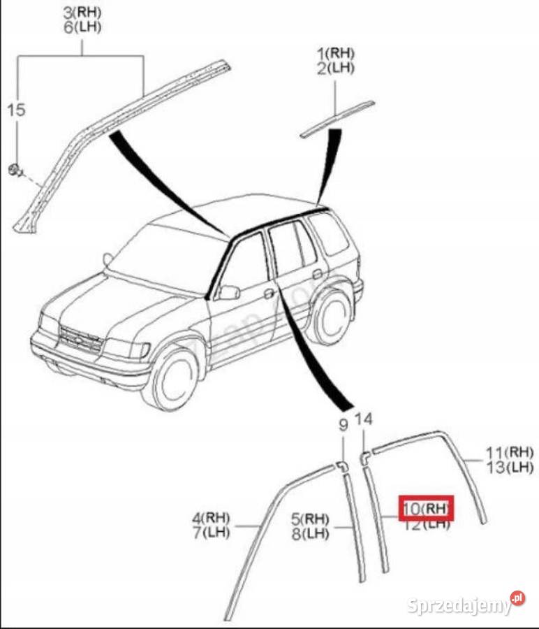 LISTWA USZCZELKA SZYBY TYŁ KIA SPORTAGE 9803 sprzedam