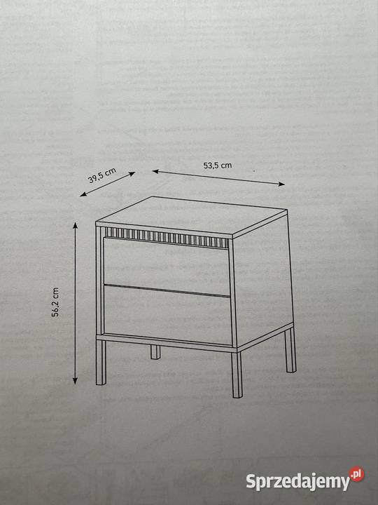 Stolik nocny z szufladami beżowy