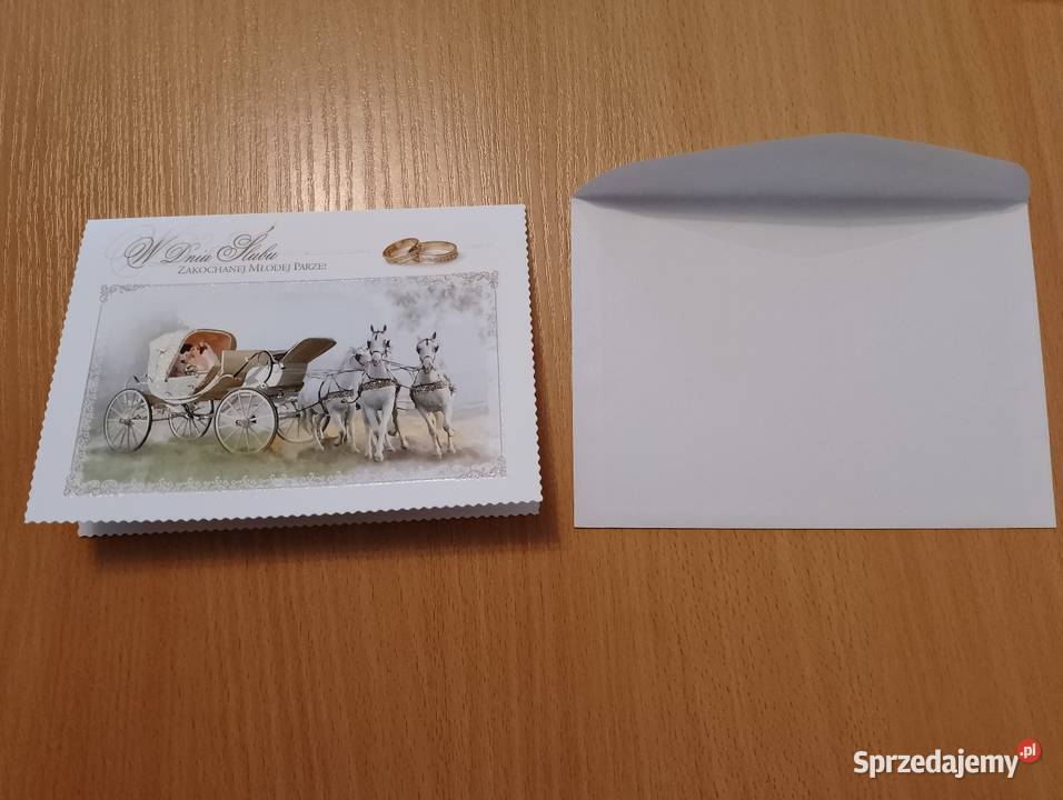 Kartka okolicznościowa W DNIU ŚLUBU składana z Kartki okolicznościowe wielkopolskie Oborniki