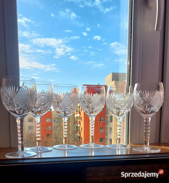 Piękne kieliszki kryształowe PRL Wrocław