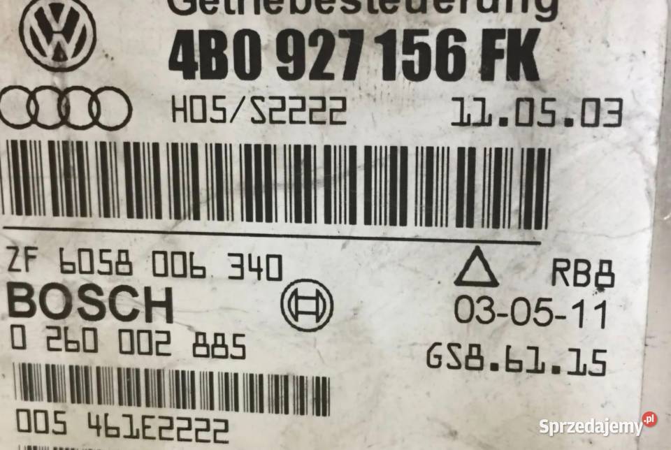 STEROWNIK SKRZYNI AUTOMAT AUDI A6 C5 LIFT 25 TDI Działoszyce