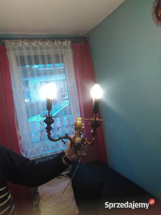 Sprzedam Sprawny Mosiężny Kinkiet z Żarówkami Golub-Dobrzyń