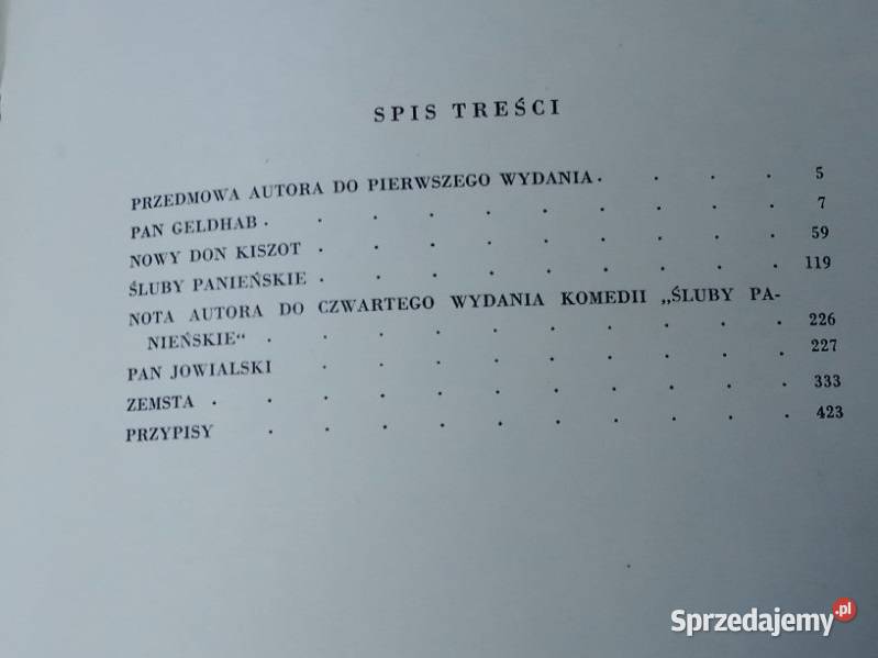 Pięć komedii Fredro 1954 Szancer sztuka Zemsta Łódź