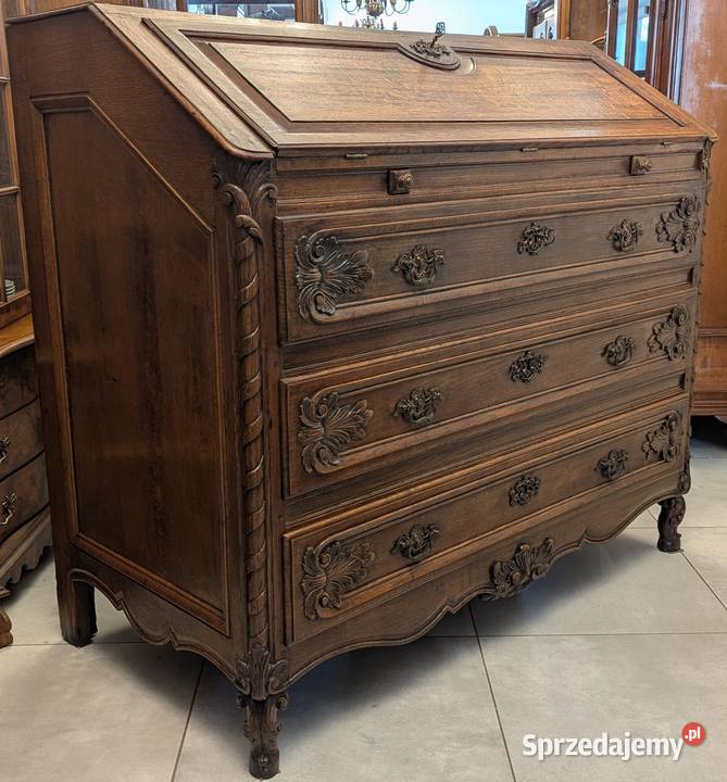 potęzny wspaniały dębowy sekretarzyksklep śląskie