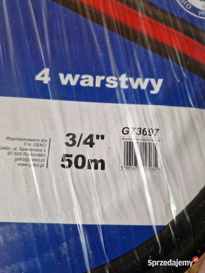 GEKO 4warstwowy wąż ogrodowy 34 50m z serii Głogowa