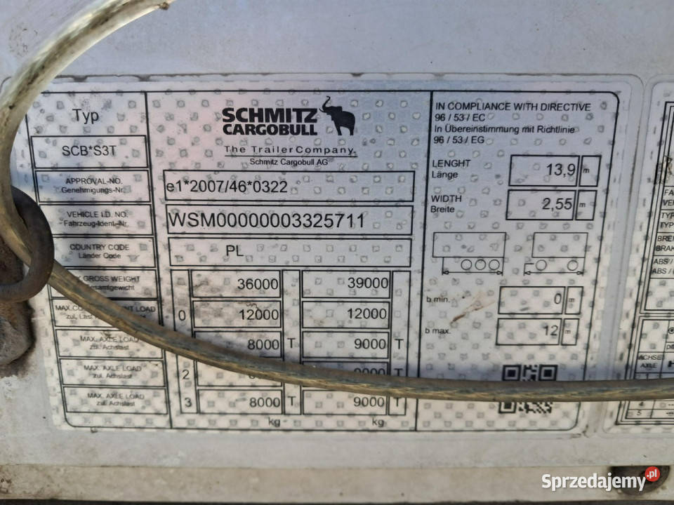 firana Schmitz Cargobull scs 24 Poleasingowe BZ Rok produkcji 2019 dolnośląskie