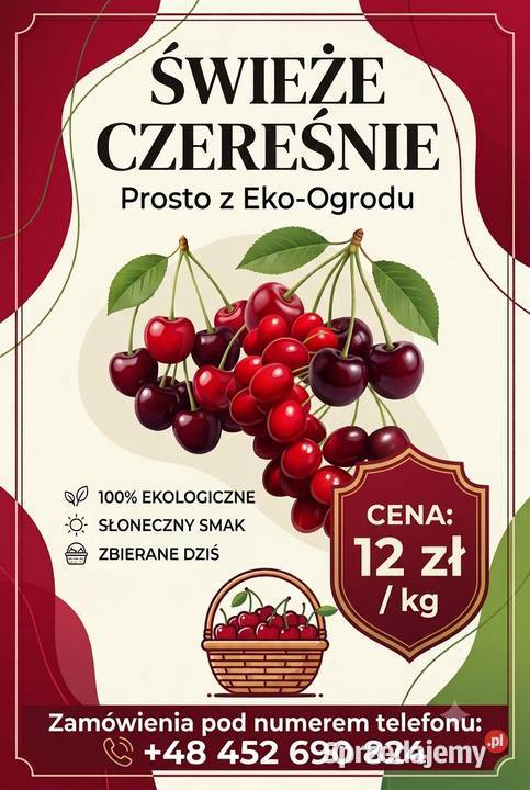 Sprzedam czereśnie z własnego ogrodu ekologiczne