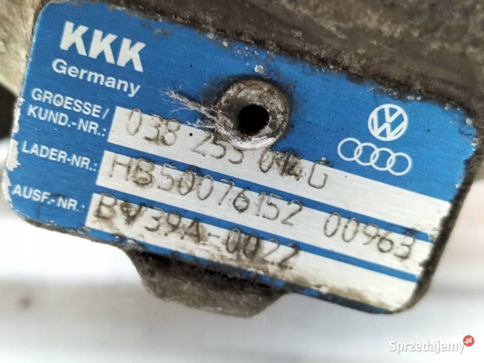 TURBOSPRĘŻARKA 038255014G 19 TDI VW Volkswagen sprzedam