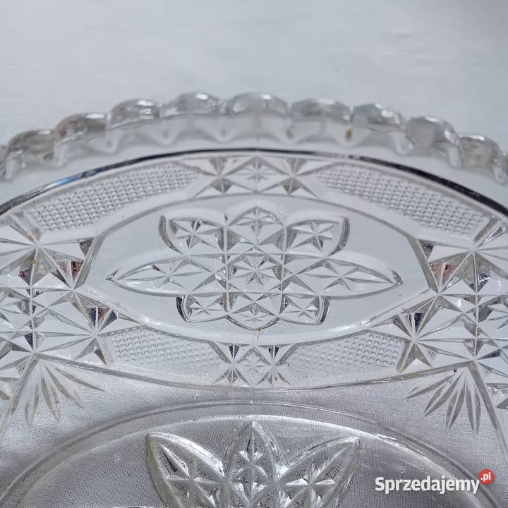 Żardiniera szkło prasowane pierwsza połowa XX w Koźminek