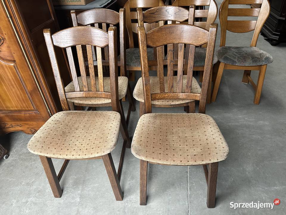 Ładne krzesła na dębowym stelażu Sławoszewek