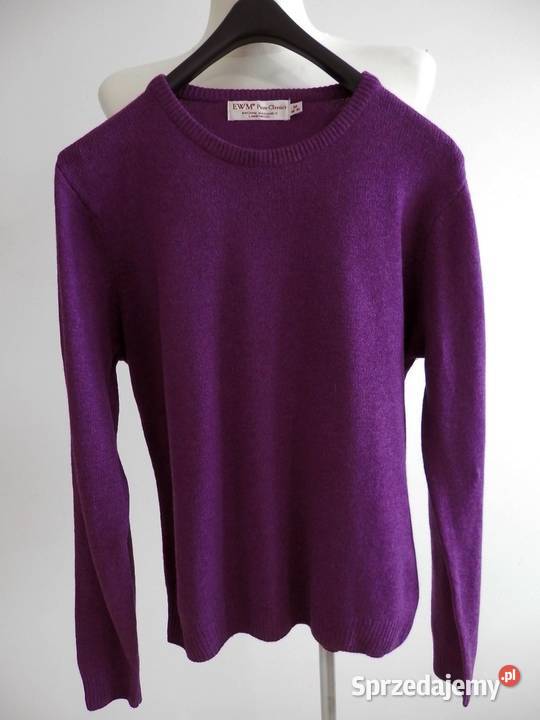 Sweter Pure Wool Wełniany Wrzosowy Lawendowy