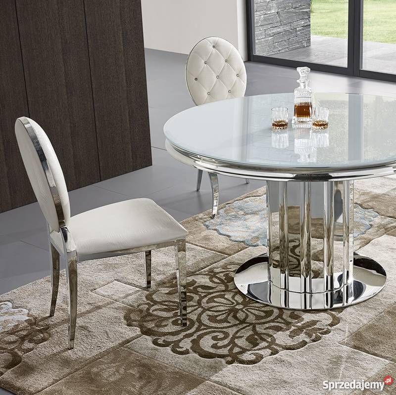 STÓŁ GLAMOUR RETFORD II OKRĄGŁY BLAT SZKLANY Warszawa sprzedam