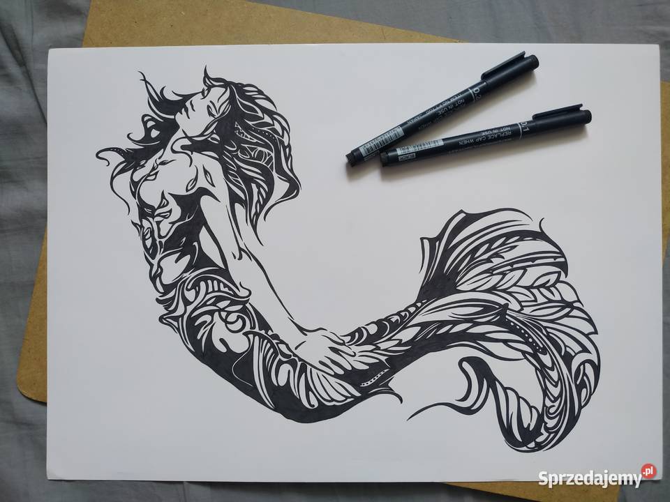 Rysunek syrena cienkopis blok tech A3 250 gm2 mazowieckie