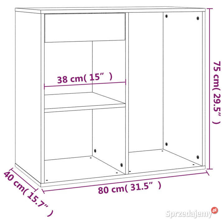 Szafka na kosmetyki brązowy dąb 80x40x75