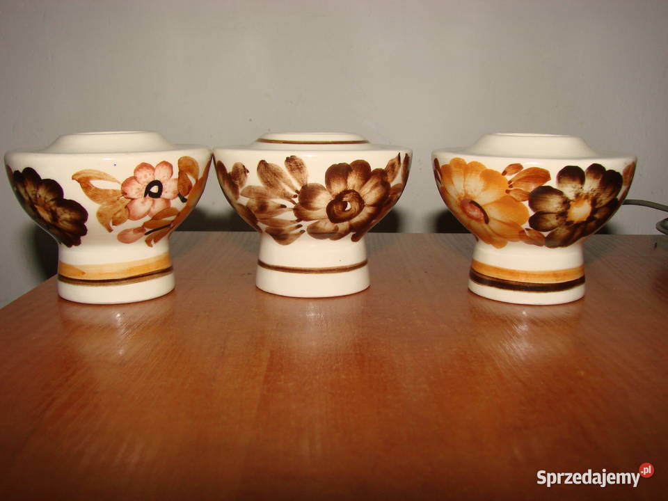 Włocławek fajansowy świecznik Pruszcz Gdański