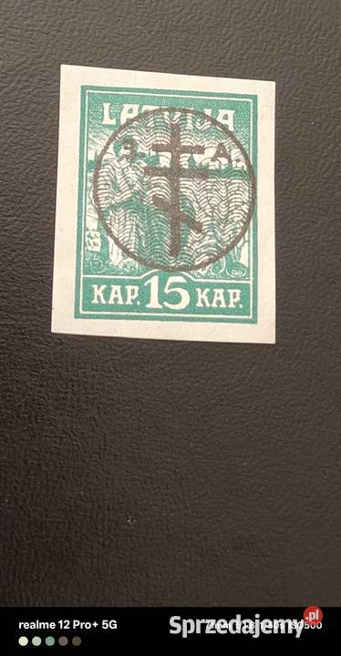 Zestaw 2 znaczków pocztowych Łotwa 1919 nadruk Ostrów Mazowiecka