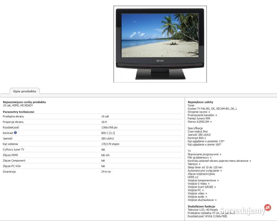 Telewizor LCD Funai LT7M19BB Szczecin