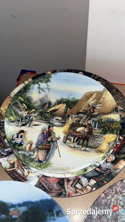 Patera i 8 talerzy Stare rzemiosło wiejskie Porcelana i szkło Gdańsk
