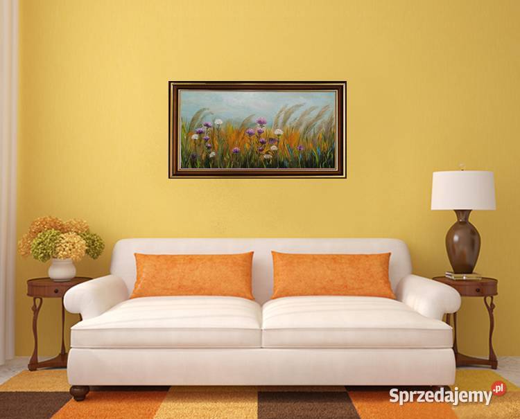 Obraz olejny Łączka z ostami wielokolorowy lubelskie Lublin