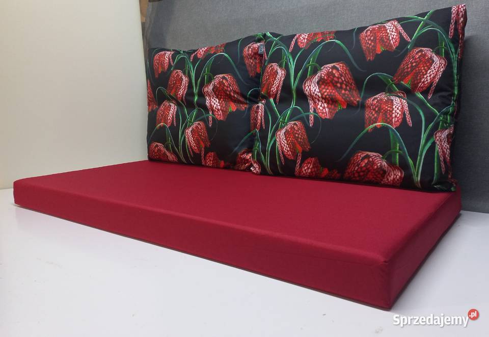 Poduszki ogrodowe na ławkę Poducha na palety Czerwona kwiaty