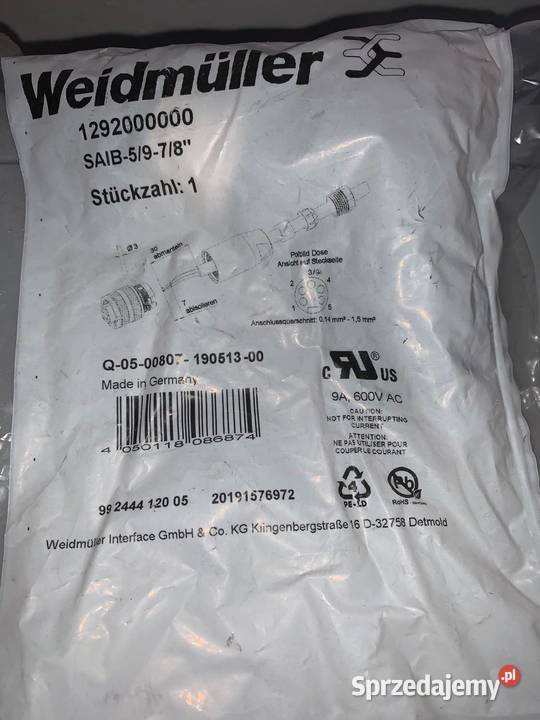 Złącze czujników Weidmller SAIB5978 1292000000 Warszawa