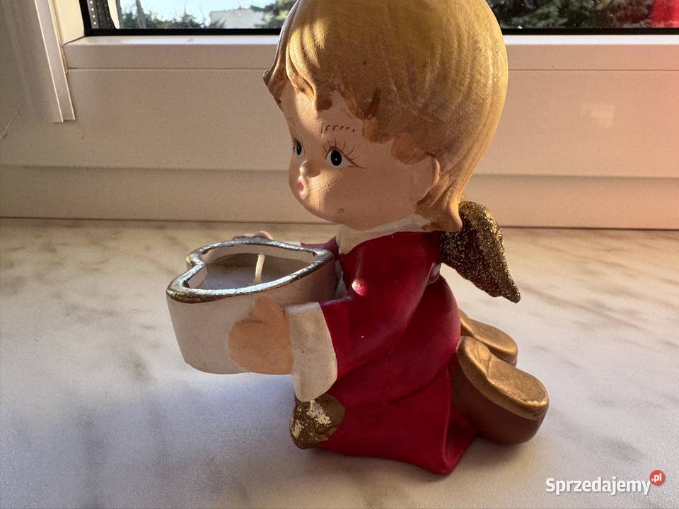 Aniołek świeca pamiątka PRL vintage lata 70te Częstochowa