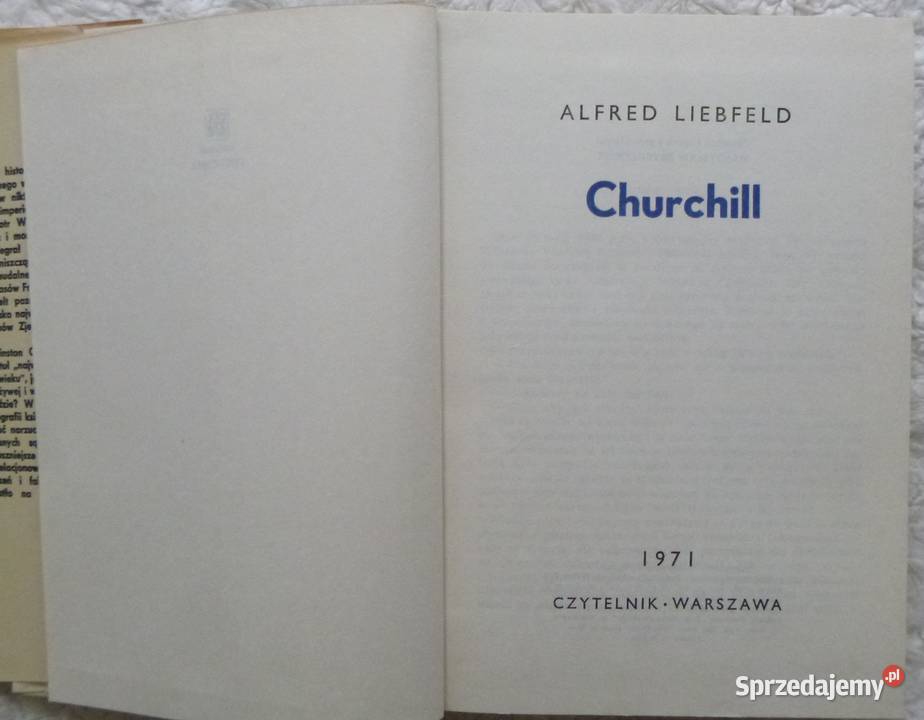 Churchill Alfred Liebfeld twarda z obwolutą Proza i poezja Warszawa sprzedam