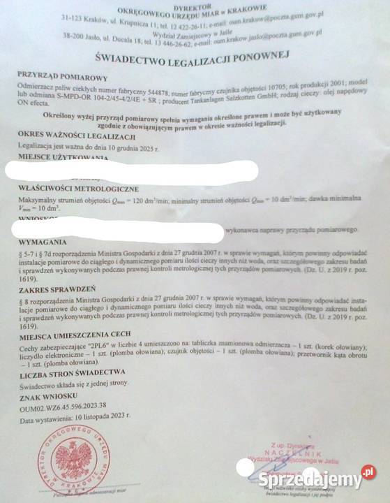 DYSTRYBUTOR PALIW z VRS SZYBKA POMPA TIR Baborów sprzedam