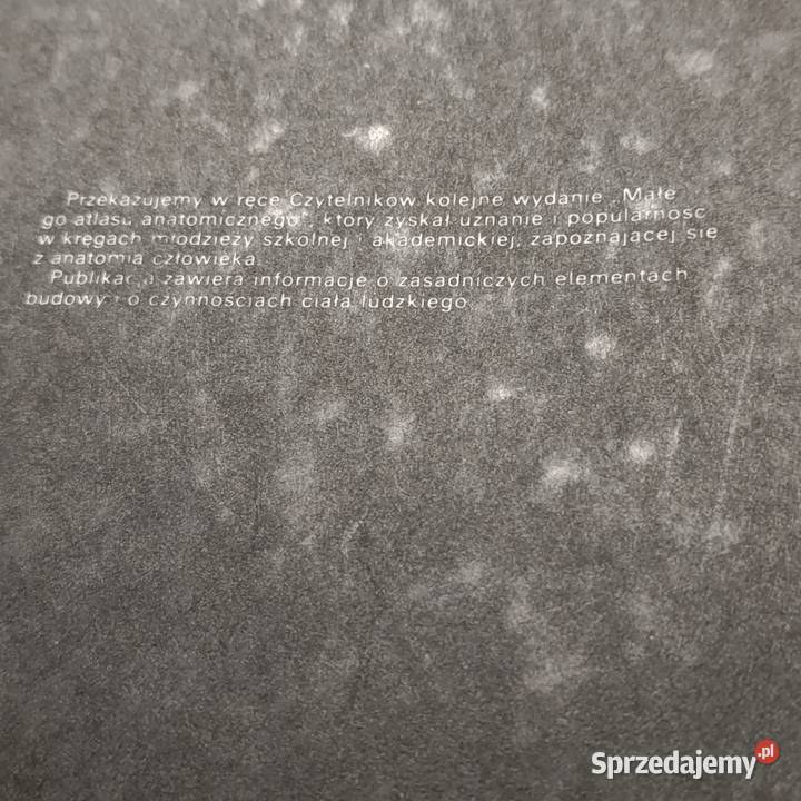Mały atlas anatomiczny autorstwa Witolda Poznań sprzedam