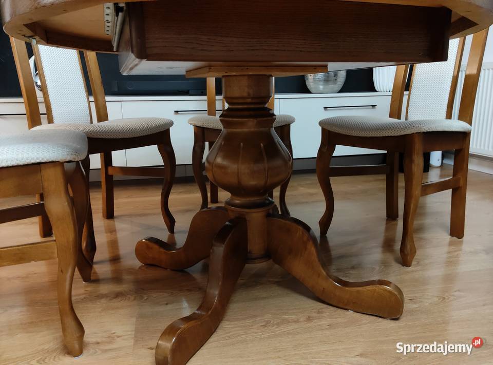 Stół okrągły rozkładany 6 krzeseł Stoły Zamość